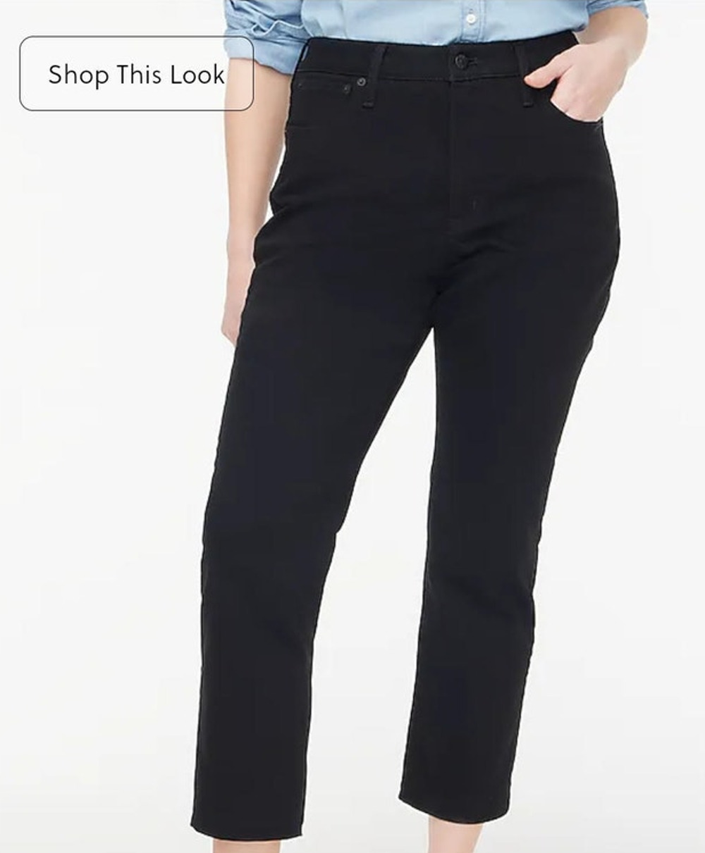 NWT J. Crew Curvy Essential Straight Black Jean In All-Day Stretch 30